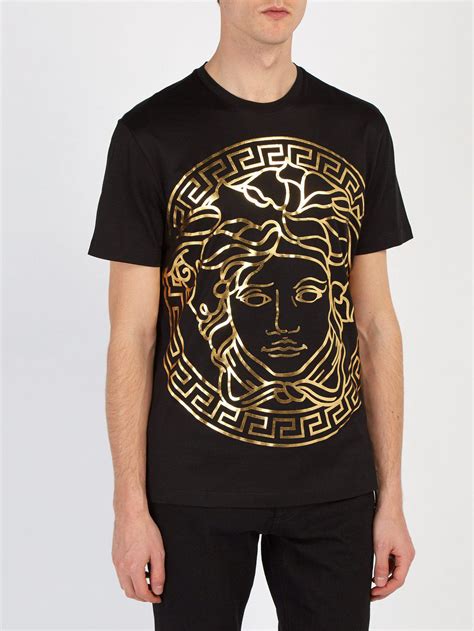 versace black t shirt free shipping|Versace shirt black and gold.